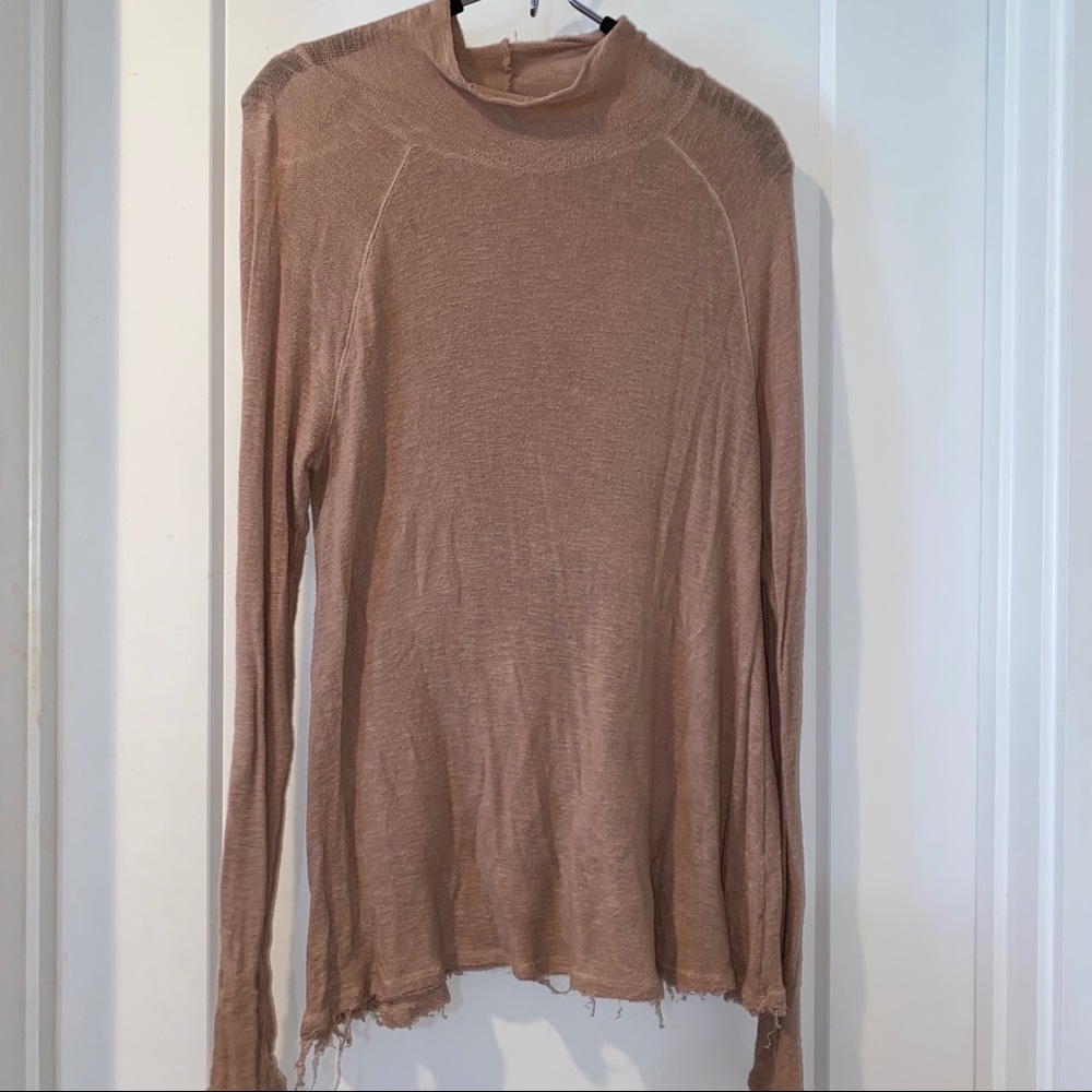 Nude Free People cowl neck long sleeve